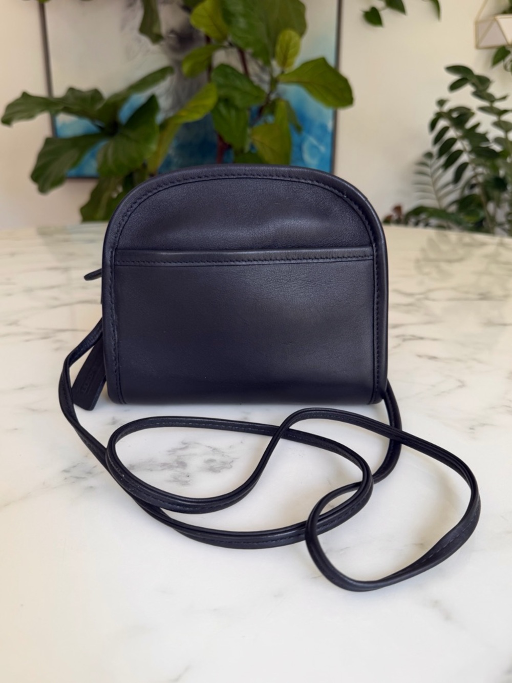 COACH Vintage Abbie Crossbody Bag 9017 Black Leather with Hang Tag 90's Y2K